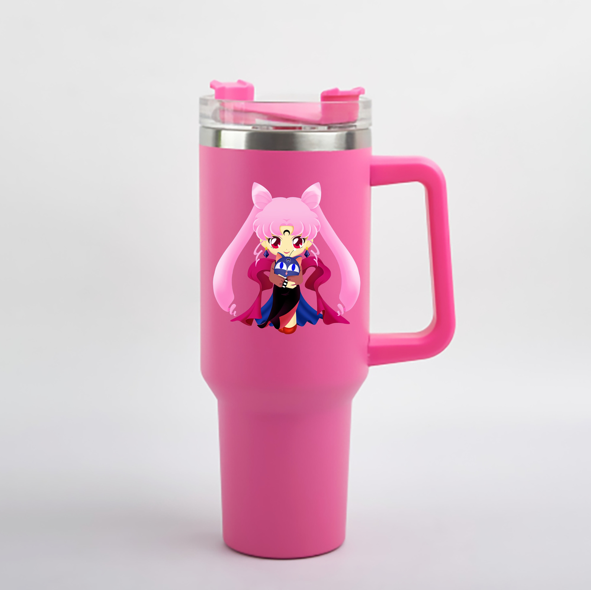 （画像用） 美少女戦士セーラームーン ちびうさ Sailor Moon Chibiusa Tsukino Usagi Small Lady Serenity 1200mL車用タンブラー - クリスタルステッカー（プラスチックストロー付き）